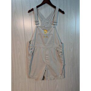 Looney Toons Adult VINTAGE Denim Shortalls Overalls Tweety Khaki Size Medium
